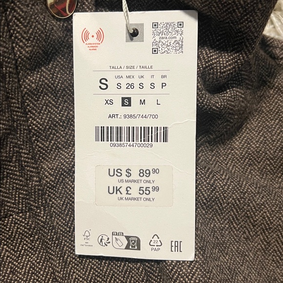 Zara Herringbone Balloon Bomber Jacket - Picture 7 of 8